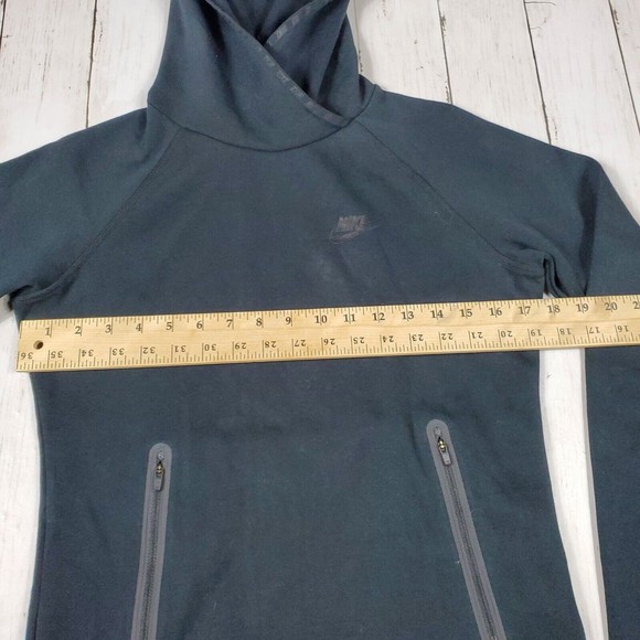 Nike Sportswear Tech Fleece Funnel WMNS Hoodie Sz S Black 617186-010 Thumbholes - Picture 8 of 13